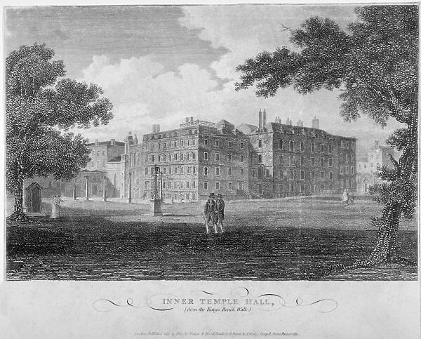 View of Inner Temple Hall from Kings Bench Walk, City of London, 1804