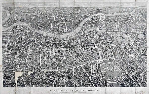 View of London from the north as seen from a balloon, 1851