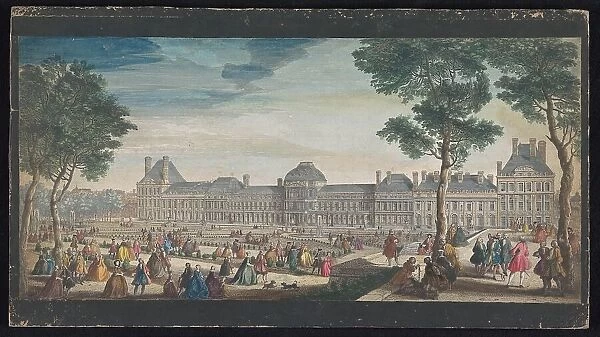 View of the Palais des Tuileries in Paris seen from the Jardin des Tuileries, c.1691-after 1753. Creator: Jacques Rigaud