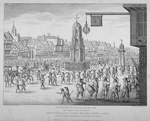 View of the procession of Marie de Medici along Cheapside, City of London, 1638 (1809)