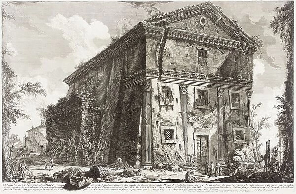 View of the Temple of Bacchus, now the church of San Urbano, two miles... between c1760 and c1778. Creator: Giovanni Battista Piranesi