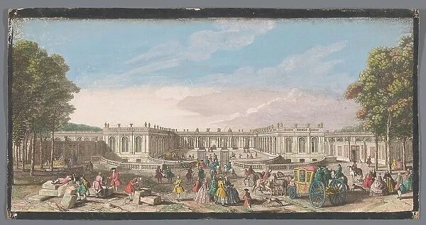 View of the front of the Grand Trianon in the garden of Versailles, 1700-1799. Creators: Anon, Jacques Rigaud