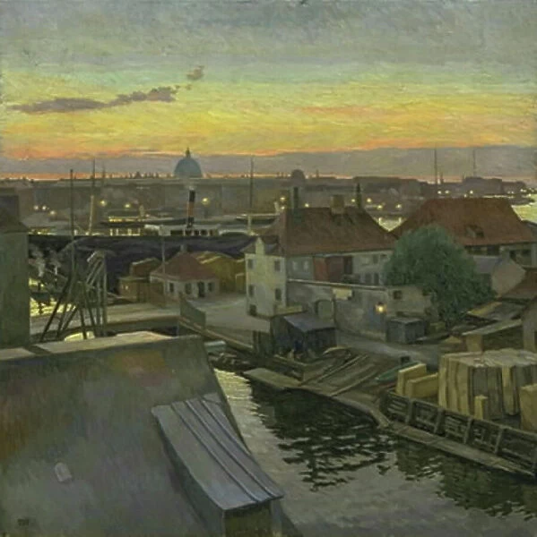 View over Wilders Plads at Christianshavn. Evening, 1906. Creator: Edvard Weie