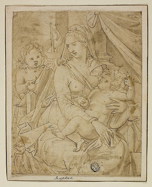 Virgin and Child with the Infant John the Baptist, 1540 / 56. Creator: Luca Penni