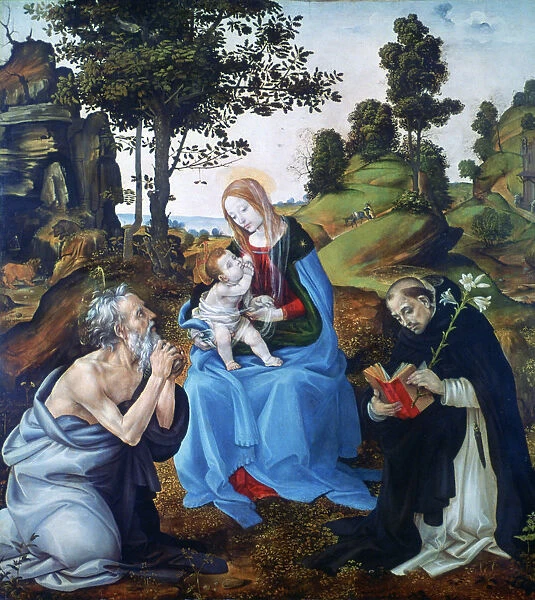 The Virgin and Child with Saints Jerome and Dominic, c1485. Artist: Filippino Lippi