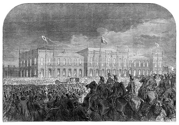 Visit of the Prince and Princess of Wales to Sweden: departure from Gottenborg Railway Station, 1864 Creator: Unknown