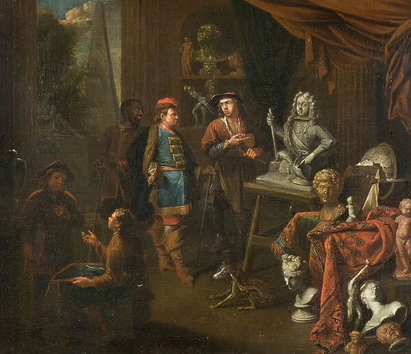 Visit in a Sculptor's Studio, 1704. Creator: Balthasar van den Bossche