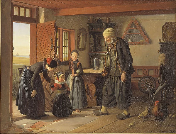 Visiting Grandfather, 1853. Creator: Julius Exner