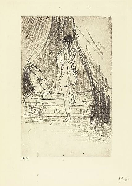 Volupte, Fantome Elastique! (Pleasure, elastic phantom!), 1890. Creator: Odilon Redon