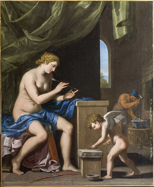 Vulcan forging the arrows for Cupid, c. 1645. Creator: Stella, Jacques (1596-1657)