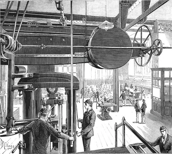 The Walker Engineering Laboratories at Liverpool; The Main Laboratory, with 100-ton Testing Machin Creator: Unknown