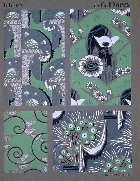 Wallpaper design, from Idees, c1925. Creator: Georges Darcy (fl. c. 1925)