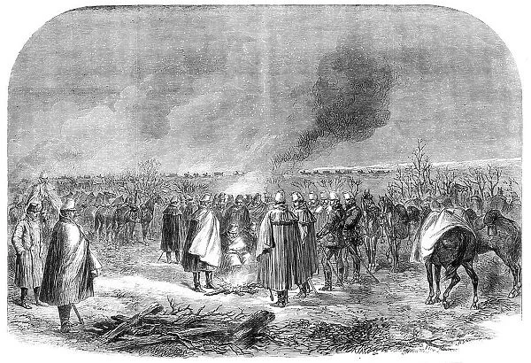 The War in Schleswig: the 9th regiment of hussars...bivouacking on the battlefield..., 1864. Creator: Unknown
