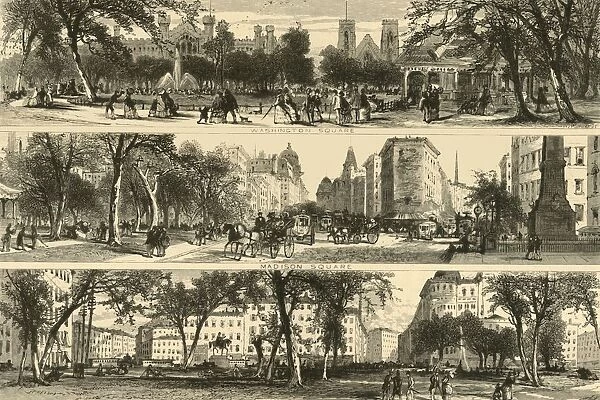 Washington, Madison, and Union Squares, c1870. Creator: William James Palmer