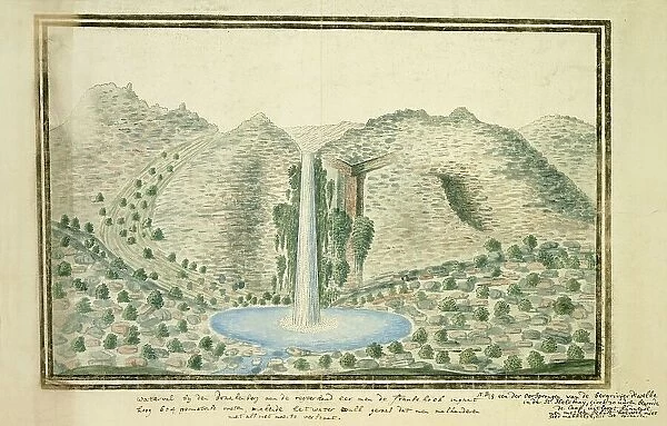 Waterfall at Drakenstein at the source of the Great Berg River, 1777-1786. Creator: Robert Jacob Gordon