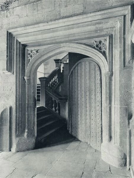 Waynfletes North Door, with the Seventeenth-Century Stairs to Upper School and Antechapel, 1926