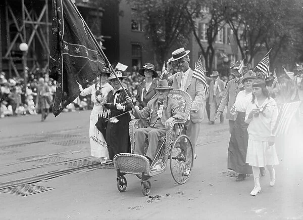 W.E. Payne, Confederate Reunion; in Wheel Chair, 1917. Creator: Harris & Ewing. W.E. Payne, Confederate Reunion; in Wheel Chair, 1917. Creator: Harris & Ewing