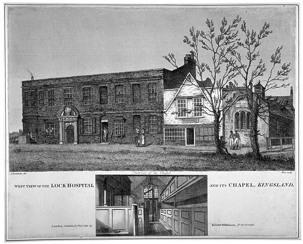 West view of the Lock Hospital, Kingsland Road, Hackney, London, 1815