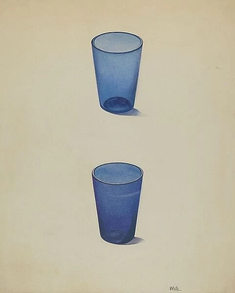 Whiskey Glasses (Cobalt), c. 1937. Creator: Edward White