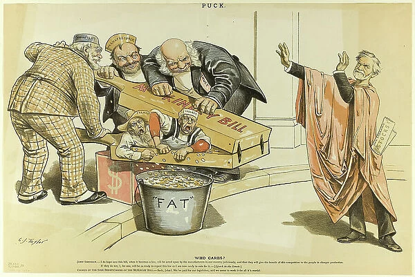 Who Cares?, from Puck, published October 15, 1890. Creator: Charles Jay Taylor