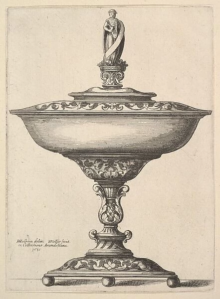 A wide cup with ball feet, 1646. Creator: Wenceslaus Hollar