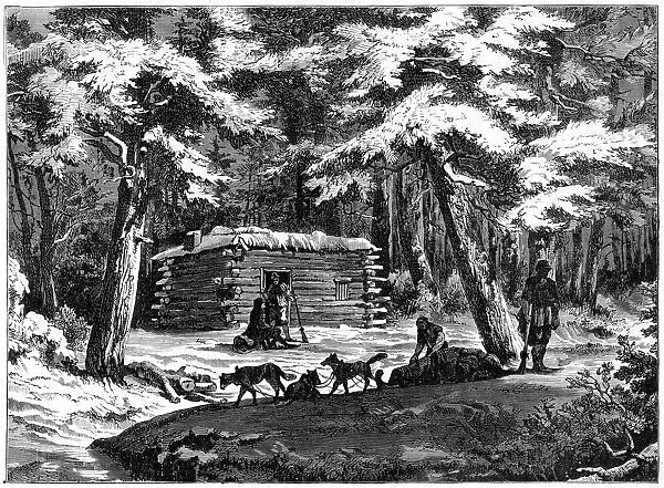 A winter hut in the Saskatchewan country, Canada, 1877