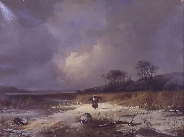 Winter landscape, 1848. Creator: Frederik Rohde