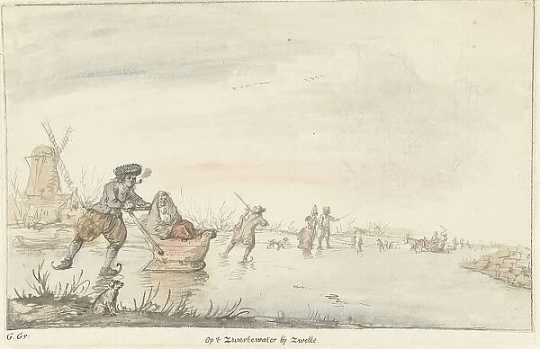 Winter scene on the Black Water near Zwolle, 1661-1693. Creator: Gerrit Grasdorp