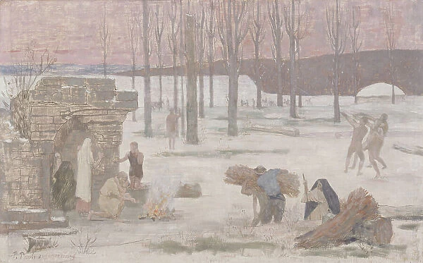 Winter, sketch for the Hôtel de Ville in Paris, between 1889 and 1892. Creator: Pierre Puvis de Chavannes