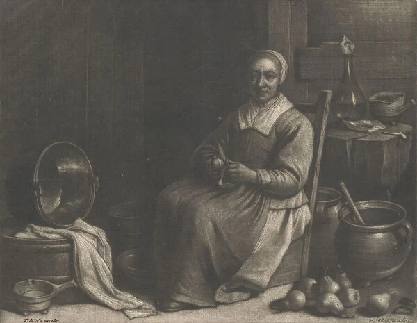 A Woman Peeling Pears, mid-17th century. Creator: Wallerant Vaillant
