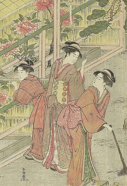 Women Admiring Peonies, c. 1789 / 1801. Creator: Katsukawa Shuncho