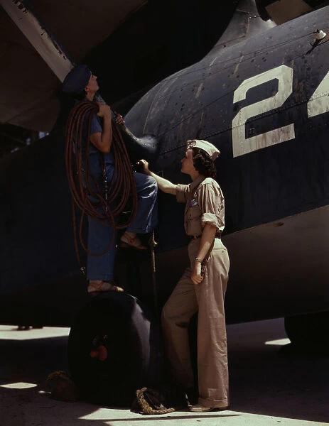 Women are contributing their skills to the nations needs by keeping... Corpus Christi, Texas, 1942. Creator: Howard Hollem