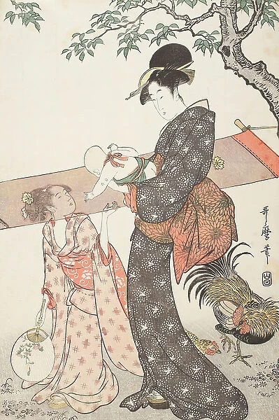 Women Stretching Silk (image 2 of 3), between circa 1797 and circa 1798. Creator: Kitagawa Utamaro