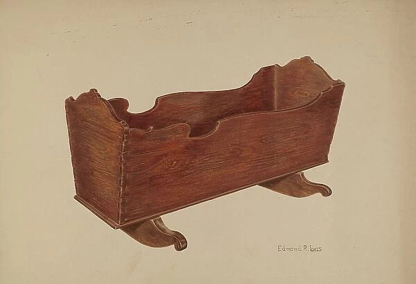 Wooden Cradle, c. 1938. Creator: Edmond Lorts
