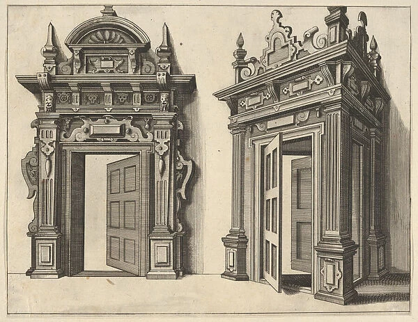Two Wooden Portals from Verscheyden Schrynwerck (... ) [ Plusieurs Menuiseries (