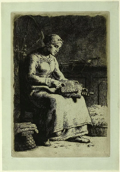 The Wool-Carder, 1855–56. Creator: Jean Francois Millet