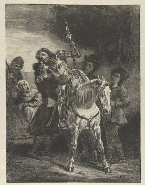 The Wounded Goetz Taken in by the Gypsies, 1836-43. 1836-43. Creator: Eugene Delacroix