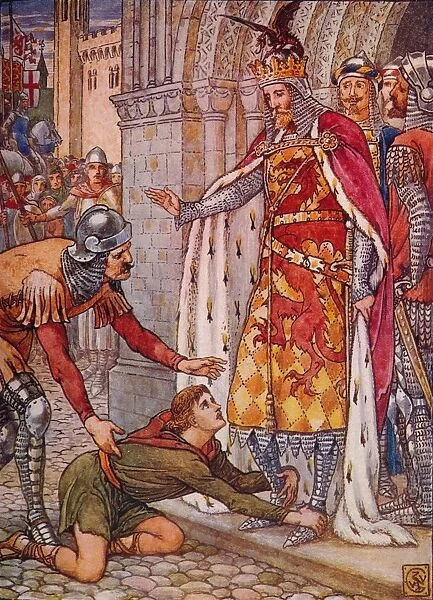 Young Owen Appeals to the King, 1911. Artist: Walter Crane