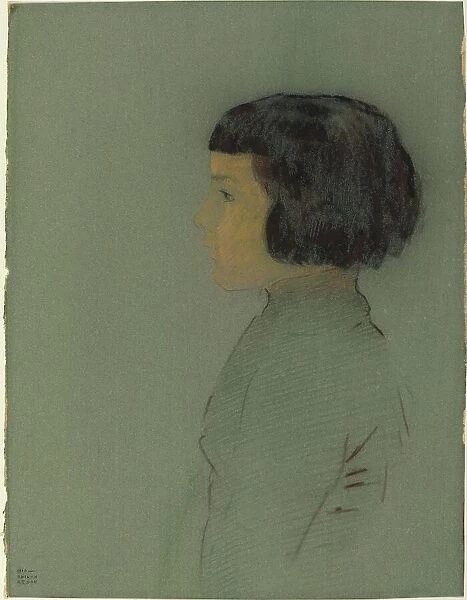 Young Woman in Profile, 1910. Creator: Odilon Redon