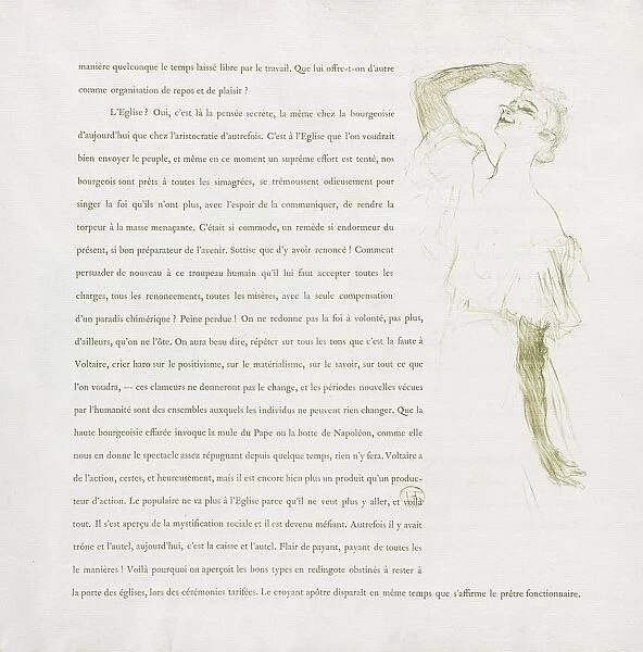 Yvette Guilbert-French Series: No. 7, 1894. Creator: Henri de Toulouse-Lautrec (French, 1864-1901)