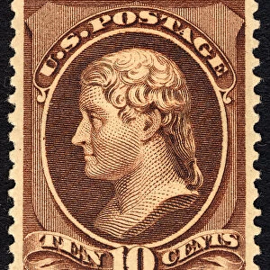 10c Thomas Jefferson single, 1882. Creator: Unknown