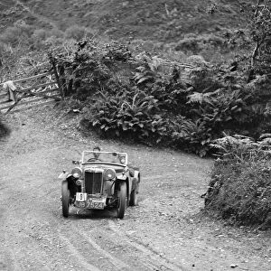 1935 MG PB of the Cream Cracker Team taking part in a motoring trial in Devon, late 1930s
