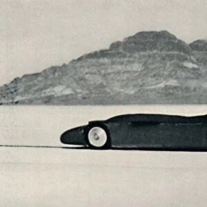 Over 300 miles an hour on the Salt Flats, Bonneville, Utah, 1937
