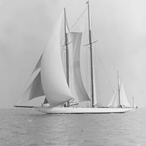 The 380 ton A Class schooner Margherita sailing under spinnaker, 1913. Creator