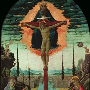 Altarpiece: the Trinity, the Virgin, Saint John and Donors, c. 1480. Artist: Jacopo del Sellaio (1442-1493)