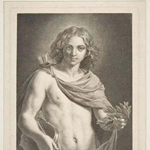 Apollo wearing a mantle and holding a laurel branch and violin, 1784