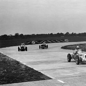 Appleton Special Racing single seater, Rapier Special and MG on the Campbell Circuit at Brooklands