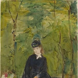 The Artists Sister Edma Seated in a Park, 1864. Creator: Berthe Morisot