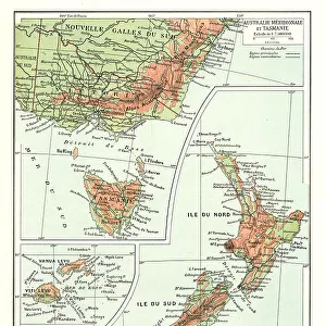 Australie Meridionale et Tasmanie. Iles Fidji ou Viti. Nouvelle- Zelande; Les Terres Du... 1914. Creator: Unknown
