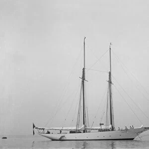 The auxiliary schooner Elizabeth at anchor. Creator: Kirk & Sons of Cowes
